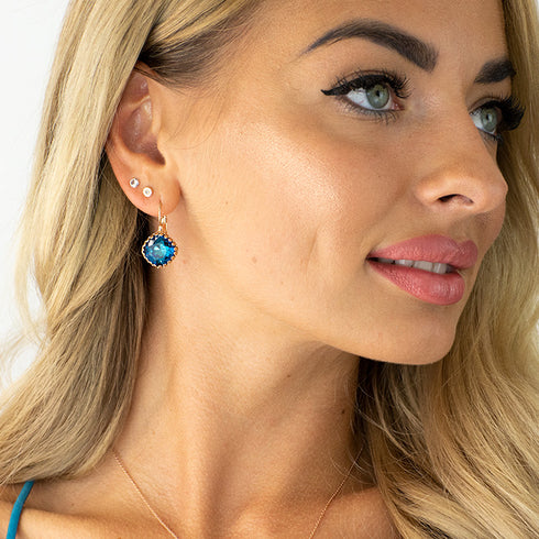 Комплект "Винтаж IV (Bermuda Blue)" с кристаллами Swarovski™